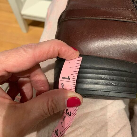 Wonders Fly Leather Chelsea Boot Ankle Height Brown Buckle Block Heel Wmn 41/10 - Picture 11 of 12